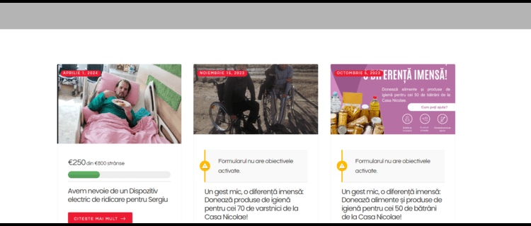 creare website organizație non-profit